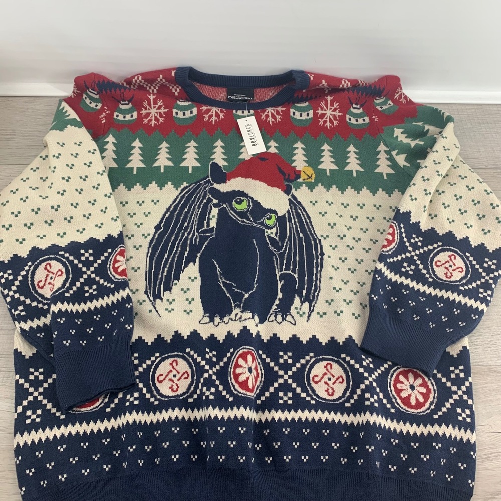 BoxLunch How to Train Your Dragon Toothless Christmas Sweater 3X Holiday